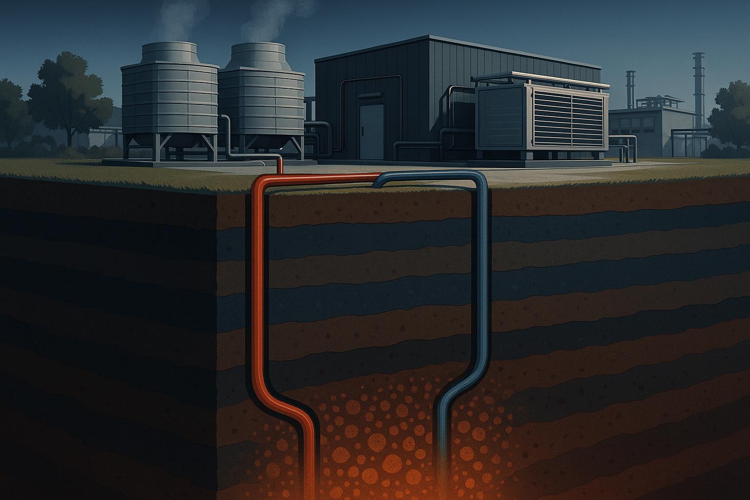 Geothermal energy system with underground heat exchange