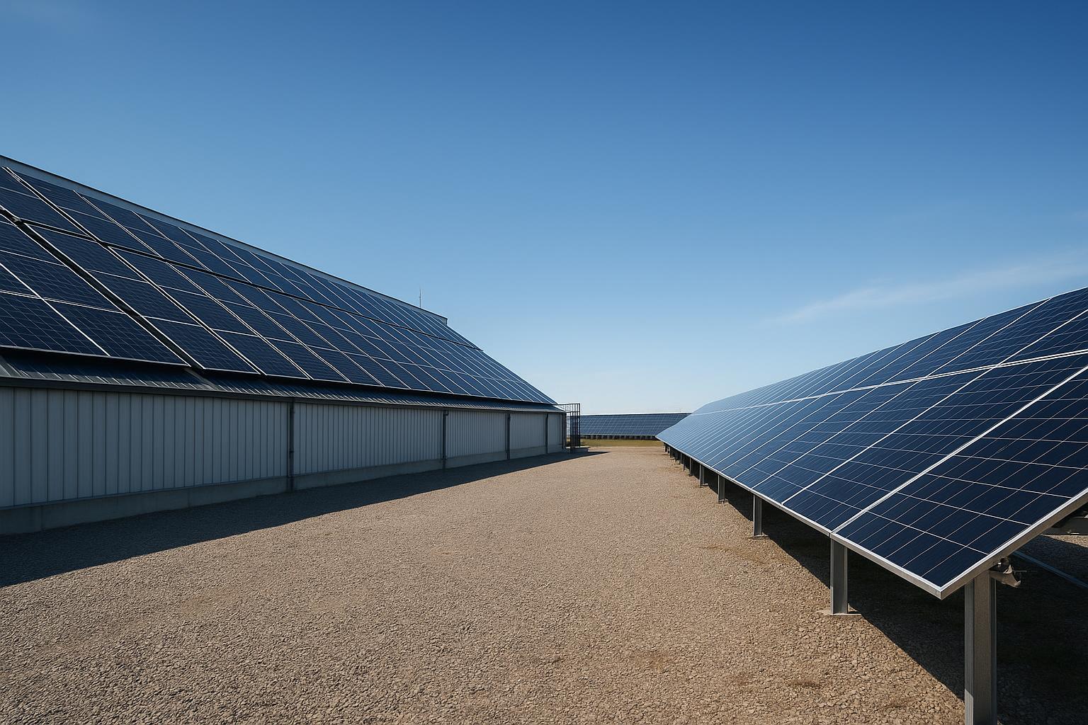 Commercial rooftop and ground-mount solar PV array